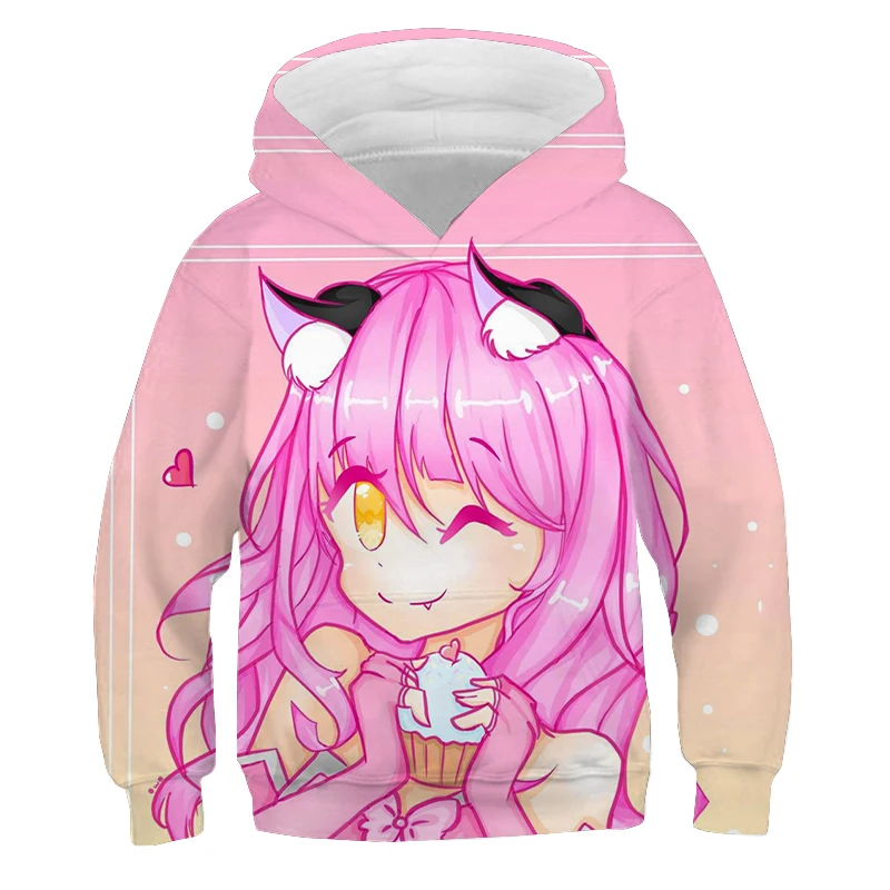 Anime felpa con cappuccio Aphmau Merch felpe con cappuccio per ragazze Kawaii Cartoon felpe adolescenti 3D Print pullover abbigliamento per bambini