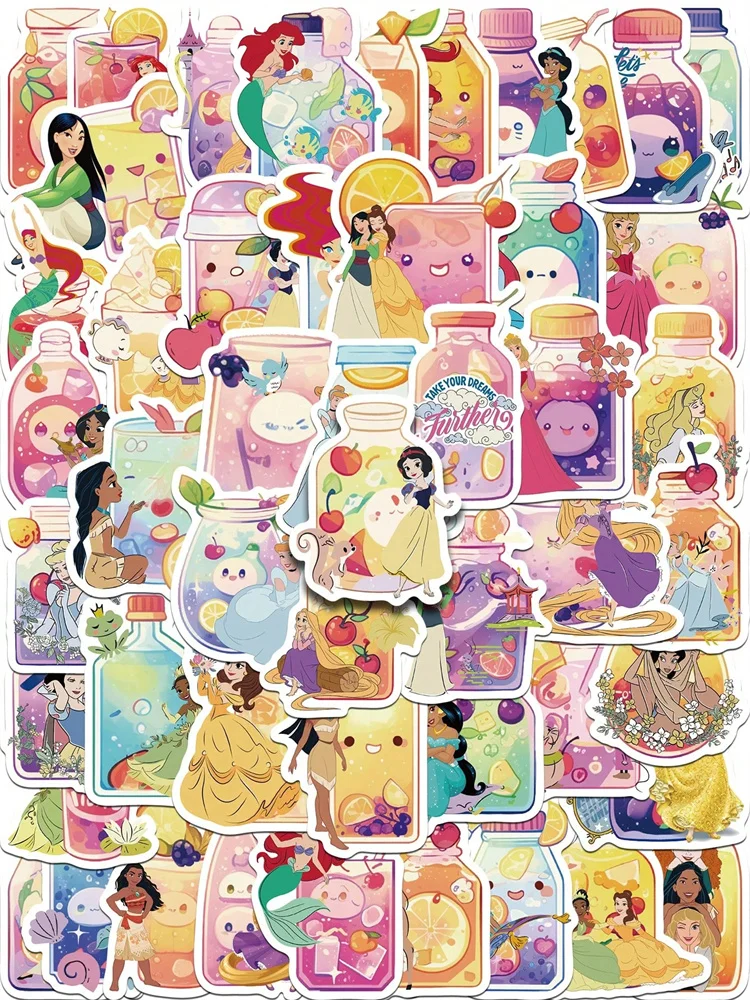 

50 шт. Disney милый мультфильм креативная бутылка принцесса DIY наклейки для чашки воды ноутбук скрапбук чемодан скейтборд шлем