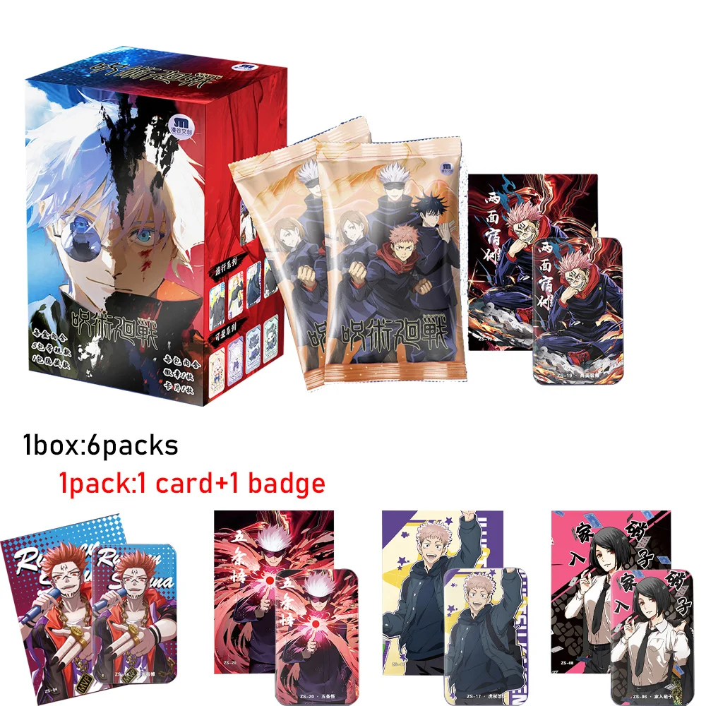 2024 Newest  Jujutsu Kaisen Cards badge JJK Booster Box JJK badge Gojo Satoru Nanami Sukuna Hobby Chrismas Gift