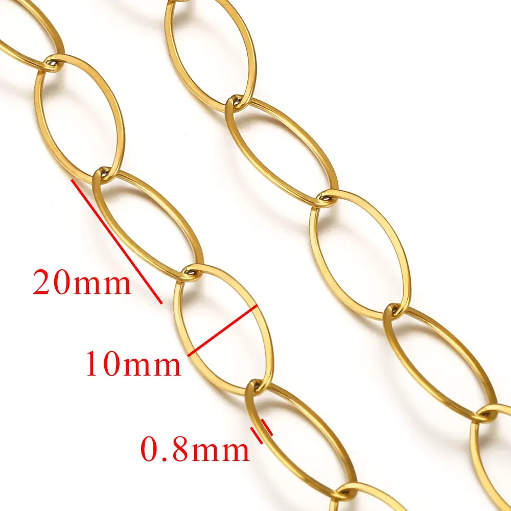 1m Stainless Steel DIY Chains, Jewelry Making Materials