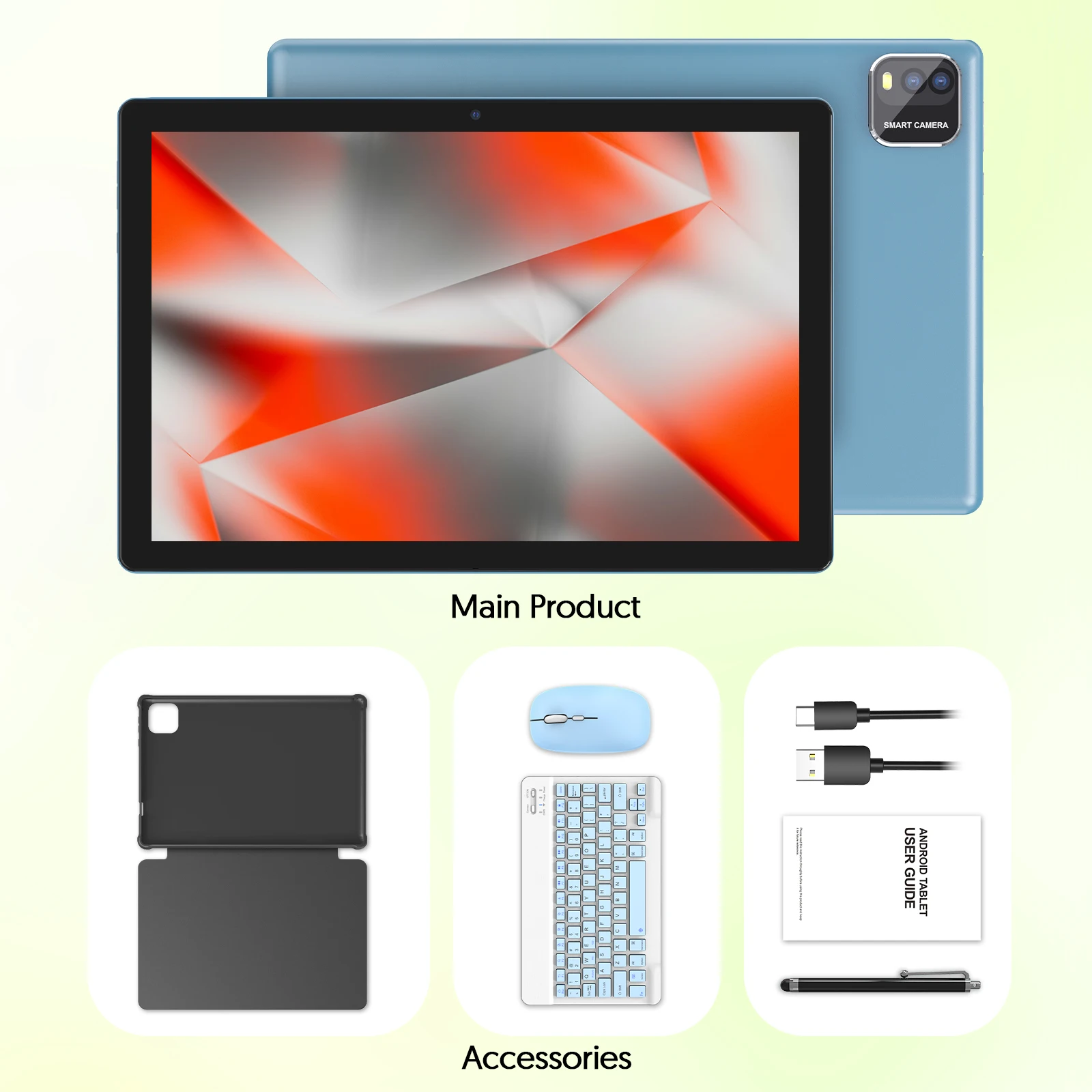 BAKEN 10インチ Android 15 タブレット、クアッドコアプロセッサ、12GB