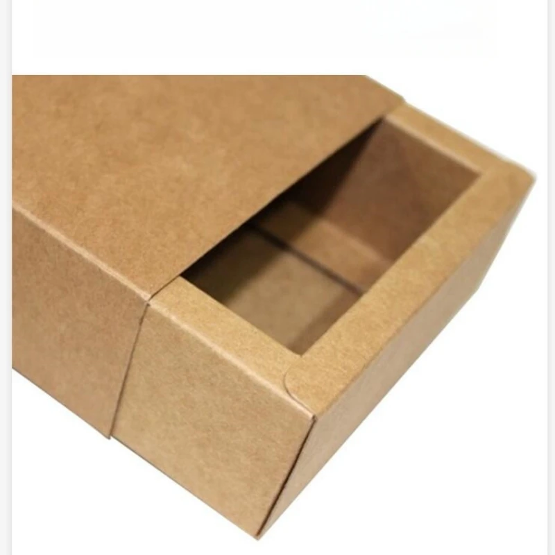 كرافت ورقة هدية التعبئة والتغليف مربع أبيض بني أسود اللون حزب كوكي كاندي كعكة صناديق انزلاق علبة التعبئة والتغليف الورق المقوى