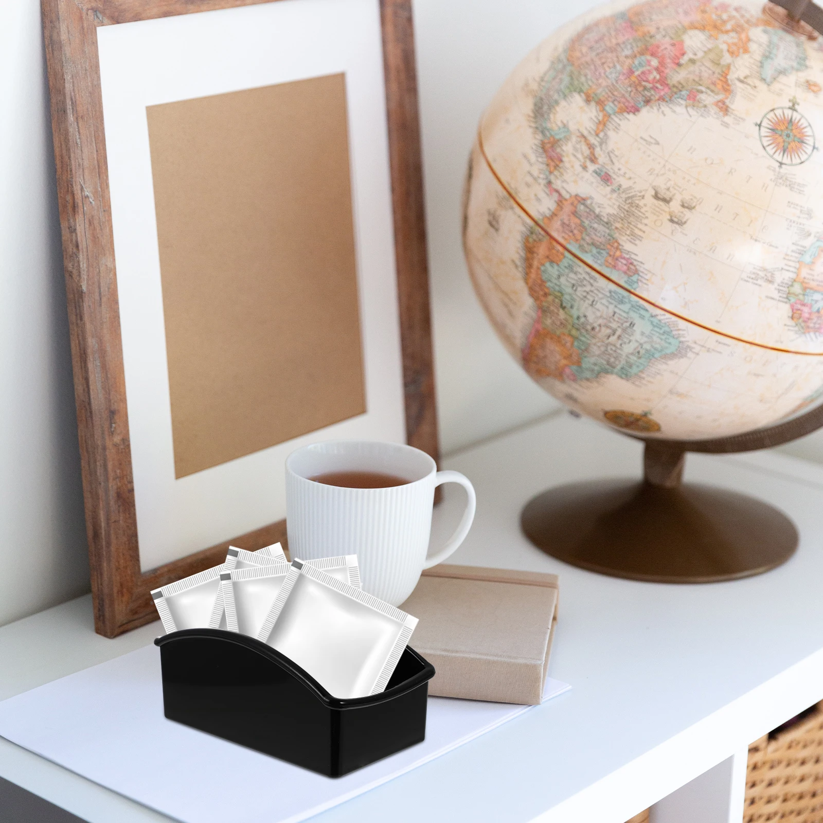 

Tea Bag Storage Box Acrylic Safe Simple Long Use ganizer Tea Bag Coffee Sugar Holder Multifunction Home Clean Tidy Desk