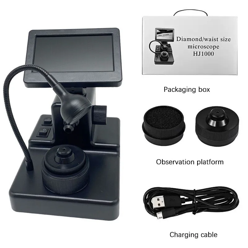 Naked Diamond Girdle Mark Inspection Video Microscope Appraisal Detection Tool For Jewelry Shop Counter