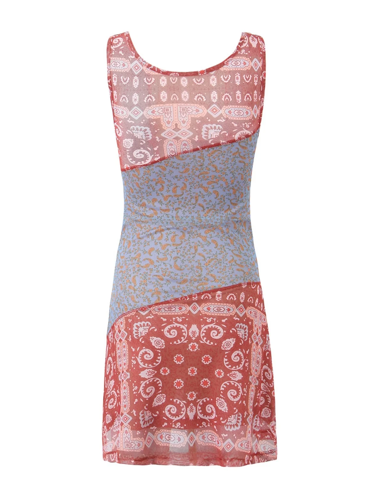 Sangle rétro épissé imprimé Svel col carré Dr Design Sensation jupe ort pour femmes rue Sle taille haute A...