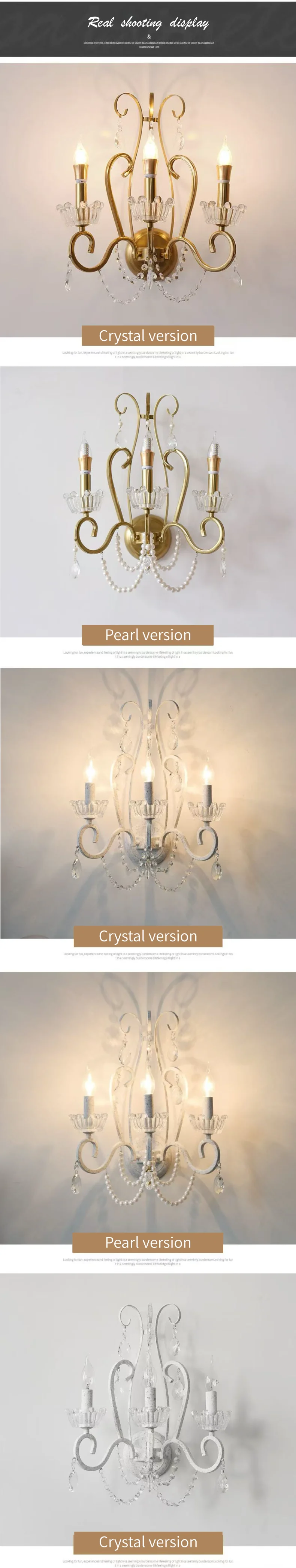 American Retro E14 LED Chandelier Pastoral White Metal