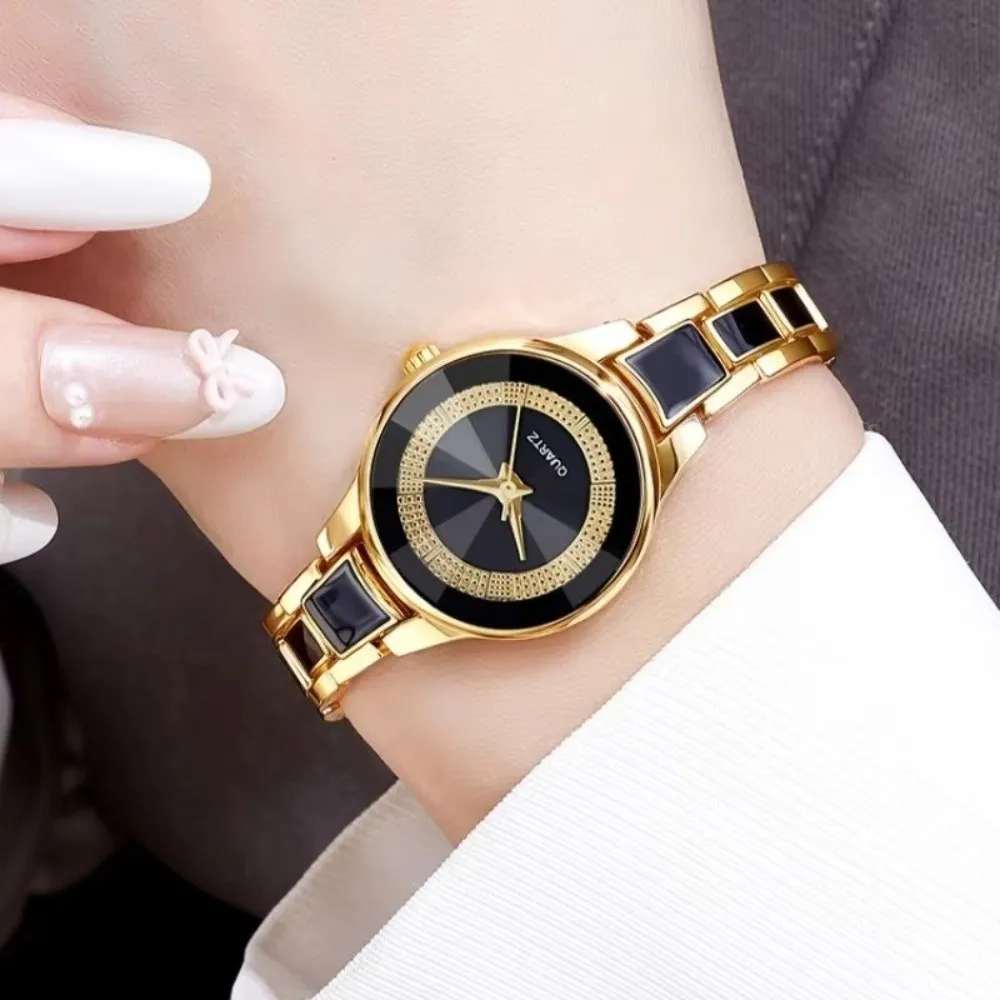 Quartz Movement Quartz Wristwatch Imitation Ceramic Strap Design Ceramic Watch Gift Round Dial Women Wrist Watch for Girls