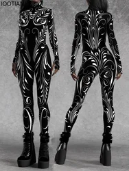 Halloween Women Mechanical Bodysuit Cosplay Cyberpunk Style Gothic Bodysuit Future Technology Electronic Cool Rave Party Set