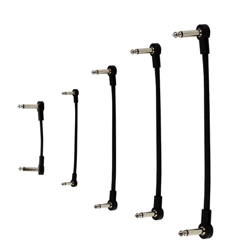 Cable de Audio para Pedal de guitarra eléctrica, ángulo recto de 1/4 "", sin ruido, ahorro de espacio, Cables duraderos para pedales de guitarra, 4 Uds.