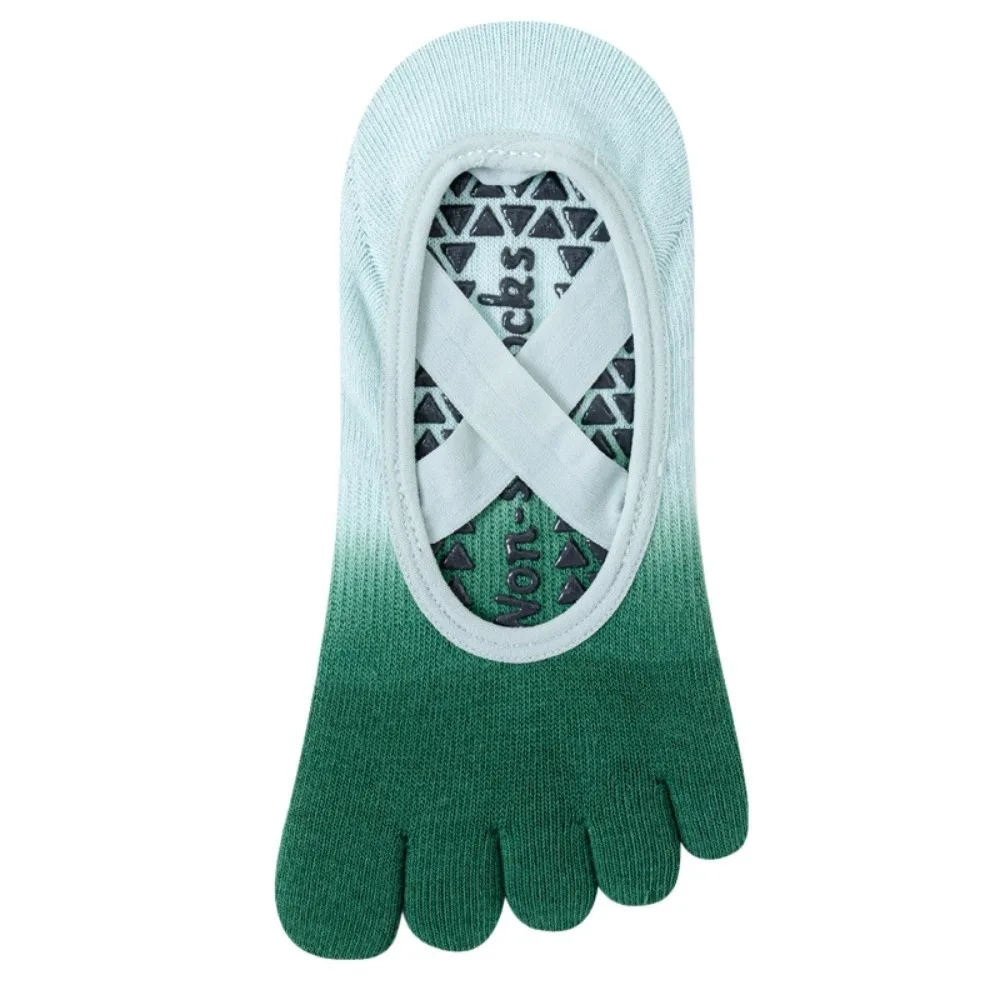 Casual Anti-Slip Sports Five Finger Socks Split-toed Gradient Color Women Yoga Socks Low-Cut Thin Yoga Short Hosiery Ballet