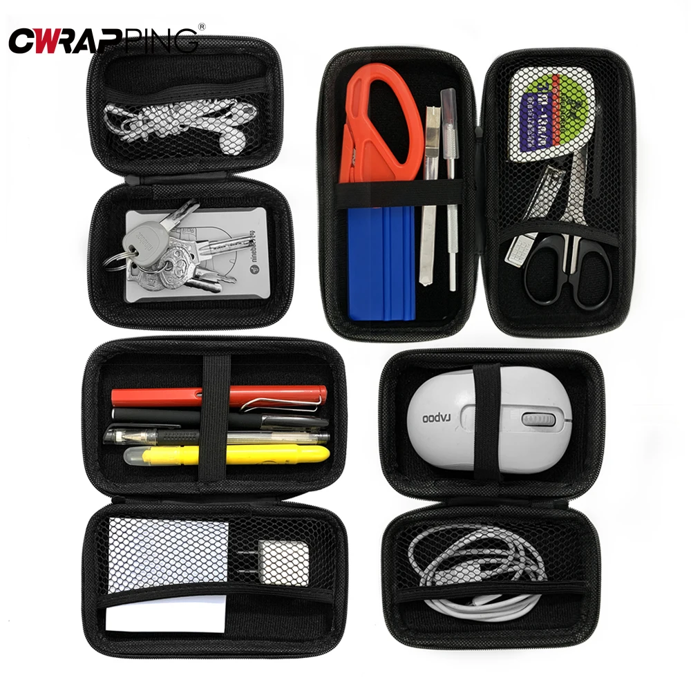 Car Terminal Removal Hard Case Portable Storage Bag Auto Repair Tool Kit Storage Carbon Fiber Pattern with Zipper Bag for Car
