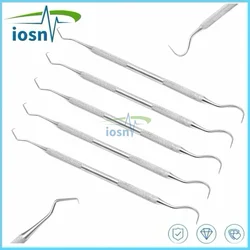 5Pcs Double Ends Dental Stainless Steel Teeth Clean Hygiene Explorer Probe Hook Pick Dentist Tartar Scraper Remover Tooth Care
