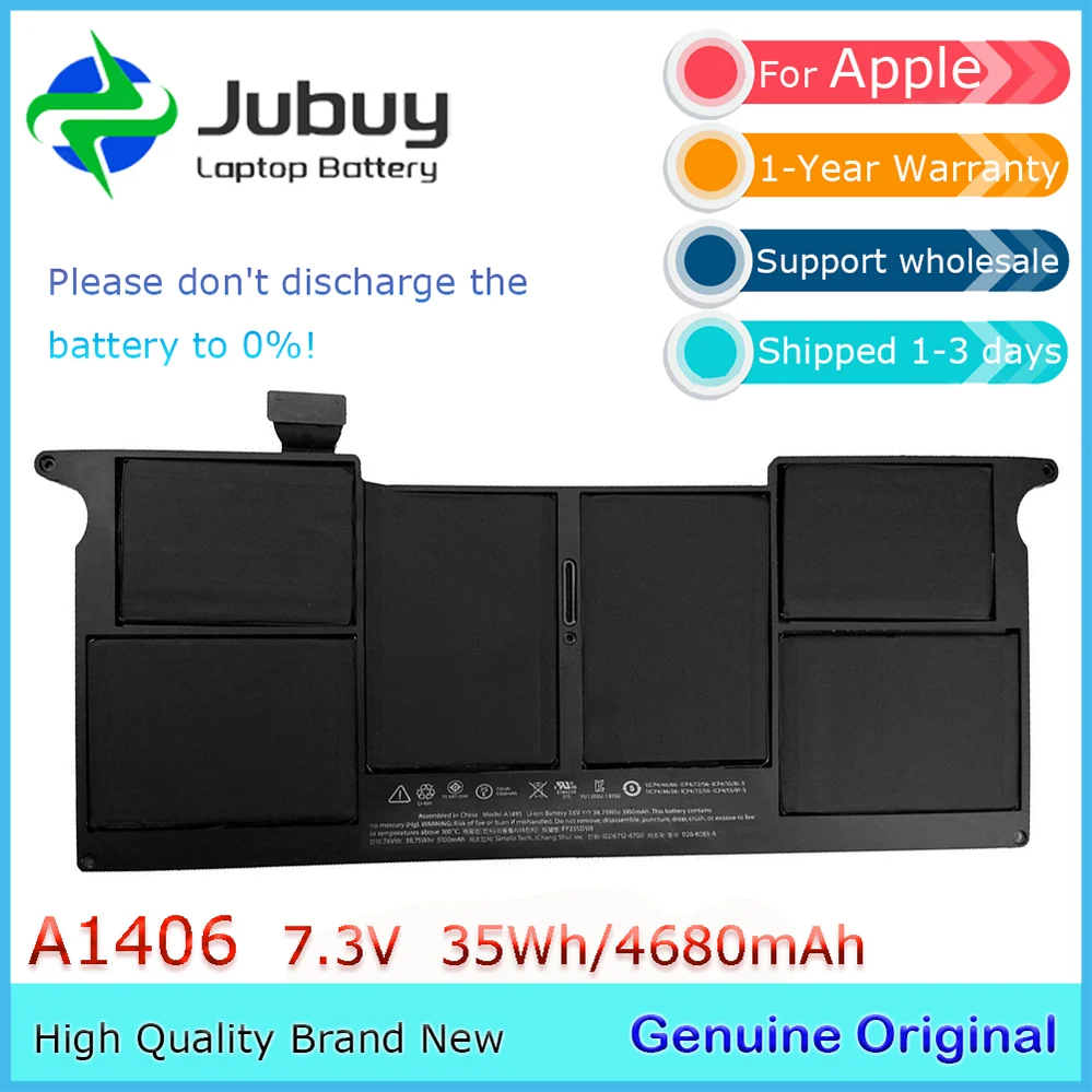 

Original 7.3V 35Wh A1406 Notebook Battery for Apple MacBook Air 11" A1370 Mid 2011 A1465 2012