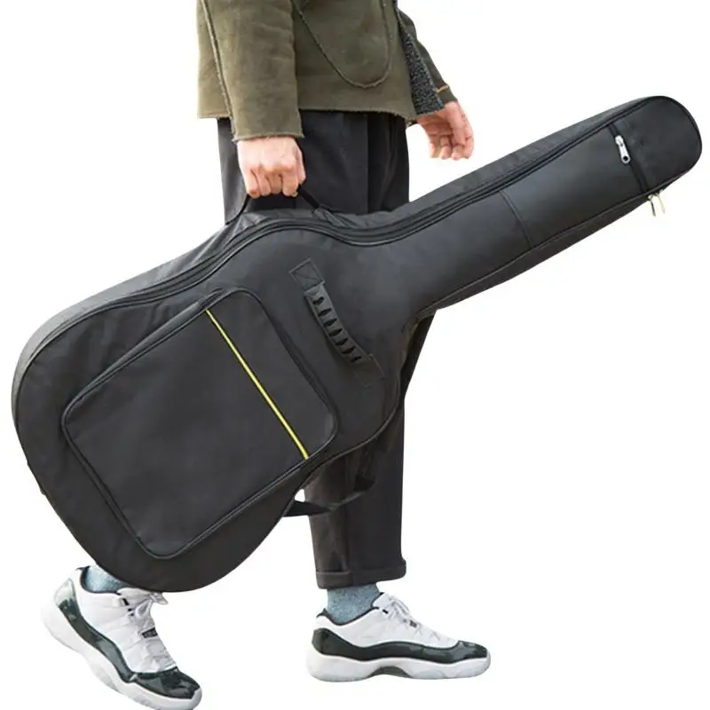 Wasserdichte Oxford-Gitarrentasche für Akustikgitarren, dick gepolstert, mit doppeltem Schultergurt, ideal für den täglichen Transport und Auftritte im Freien. – Detail 6