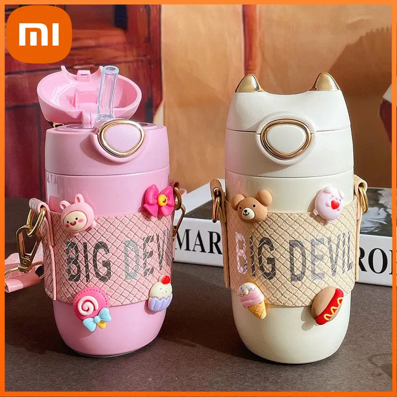 Xiaomi Thermos Thermos High-Value Bouncing Straw Cup Vacuum Thermos 316Stainless Steel Bottle Water Bottle Keeps Cold And Heat