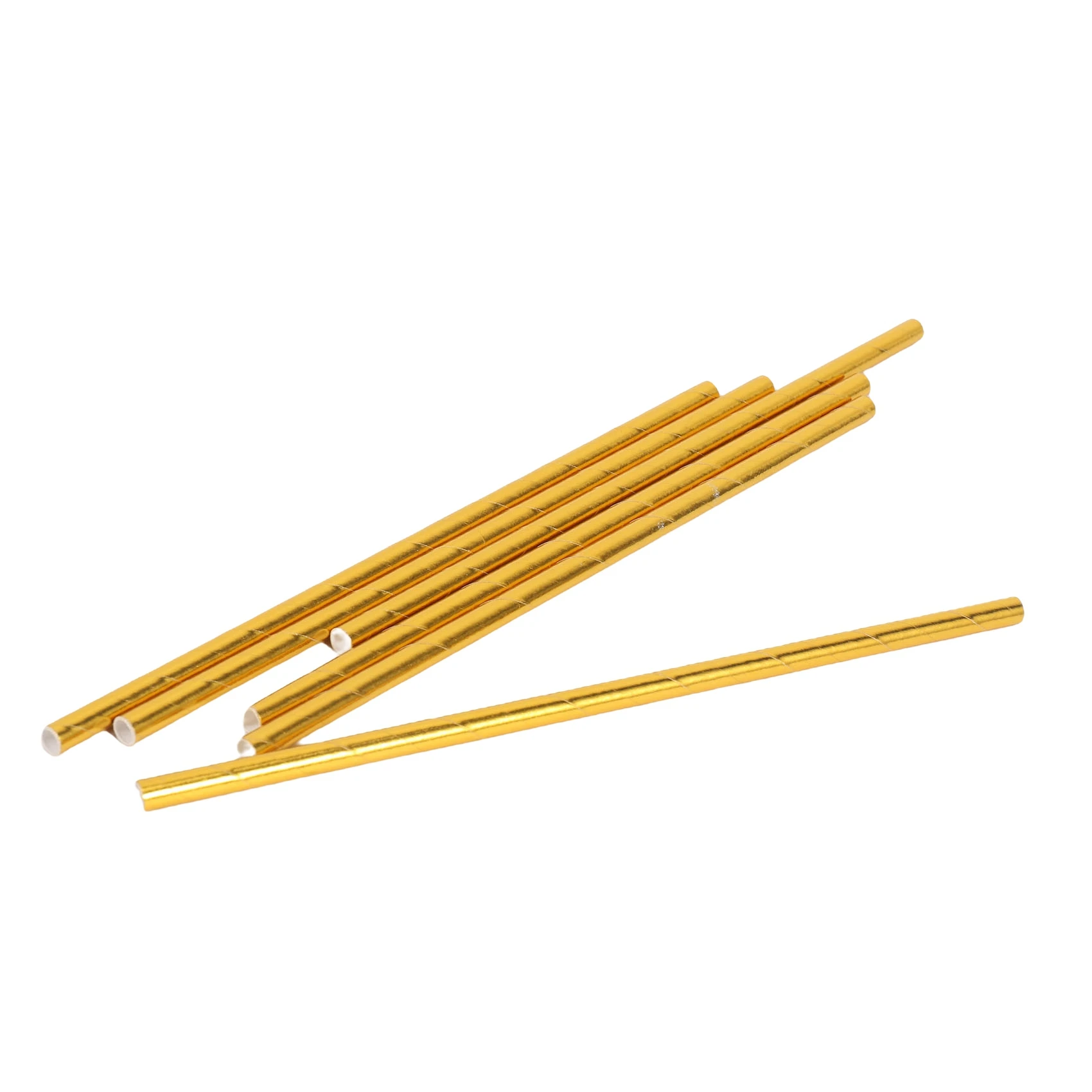 Kitchen Appliance Gold Foil Paper Straws, Biodegradable Disposable Party Drinking Straws, Pack Of 100 Holiday Celebrations view 3