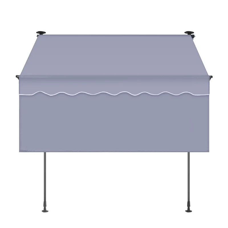 

Outdoor aluminum alloy hand-folded telescopic awning, no punching awning