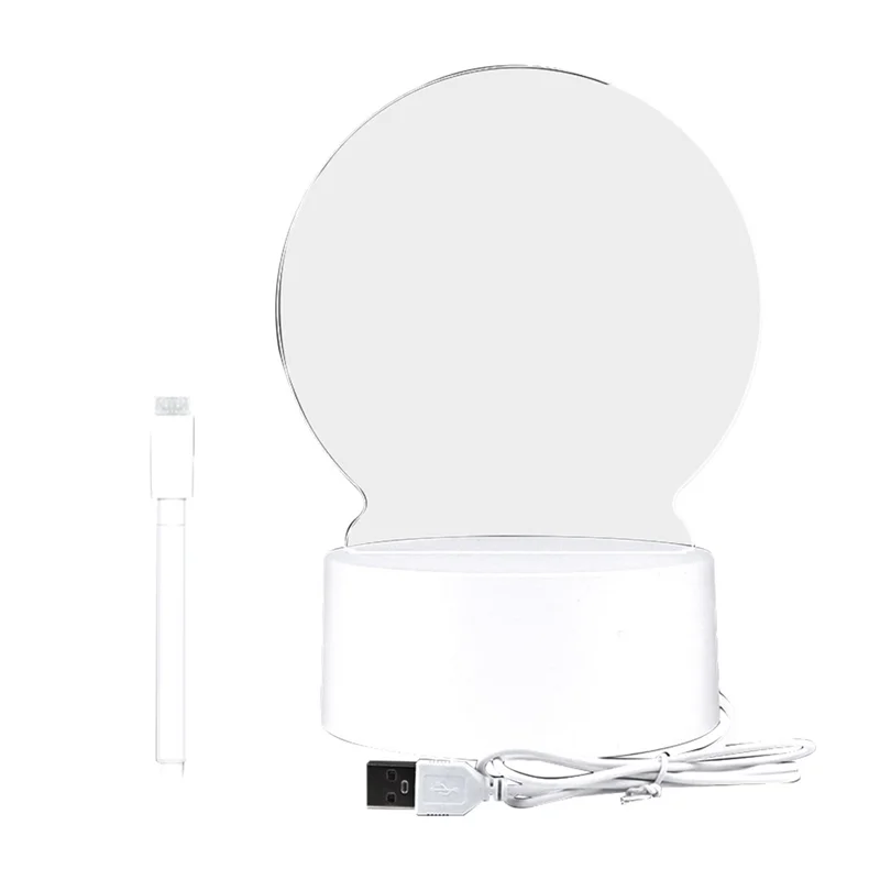 ABZL Tablero marcador acrílico brillante Tablero de borrado en seco acrílico iluminado por LED alimentado por USB