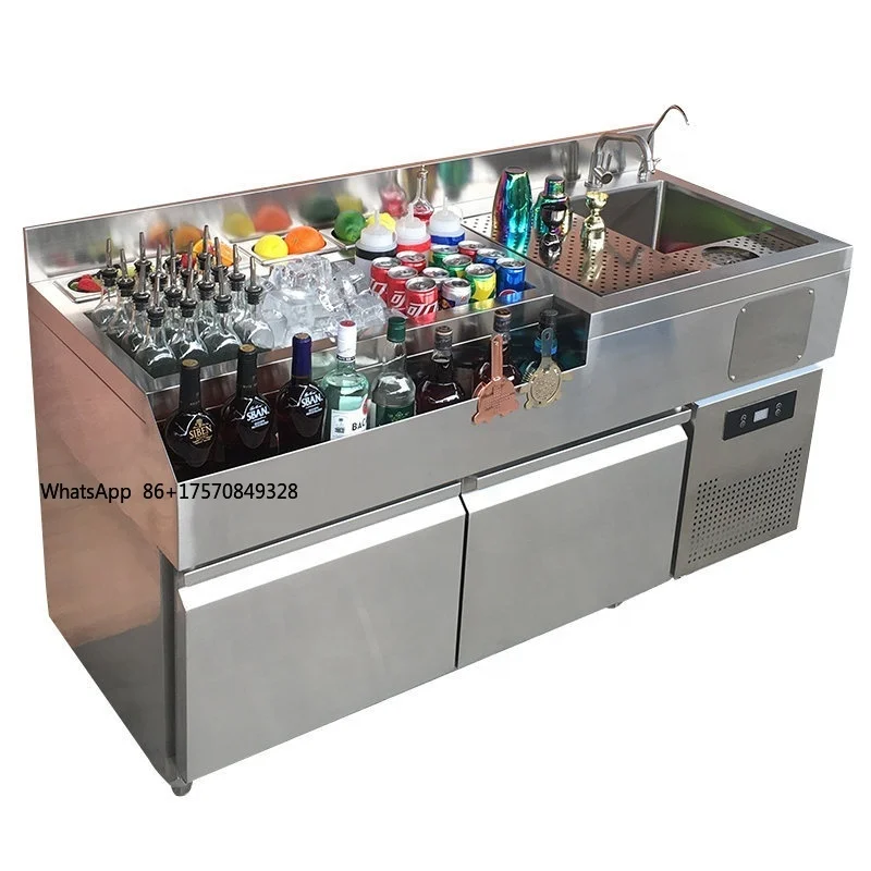 

OEM/ODM in Stock Restaurant Cocktail bar Station Stainless Steel bar Workstation bar Cocktail Station for Bartender Workstation