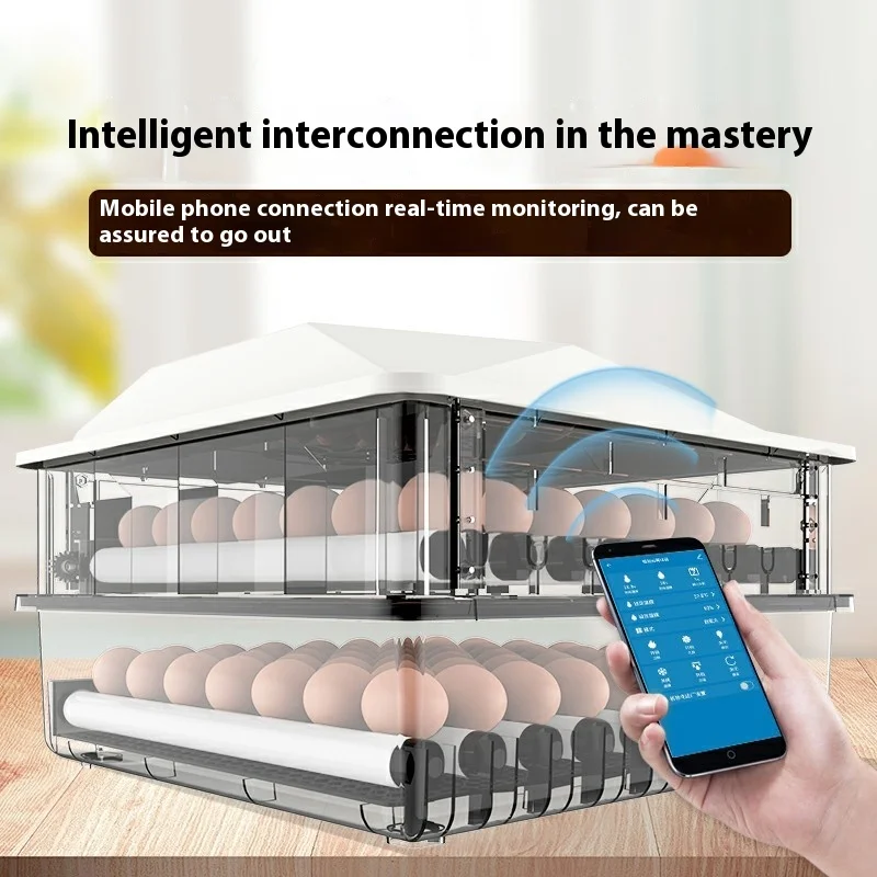 

Smart Chicken Egg Incubator 102 Eggs Automatic Hatching Machine For Poultry Farming Small Digital Home Use With Humidity Control