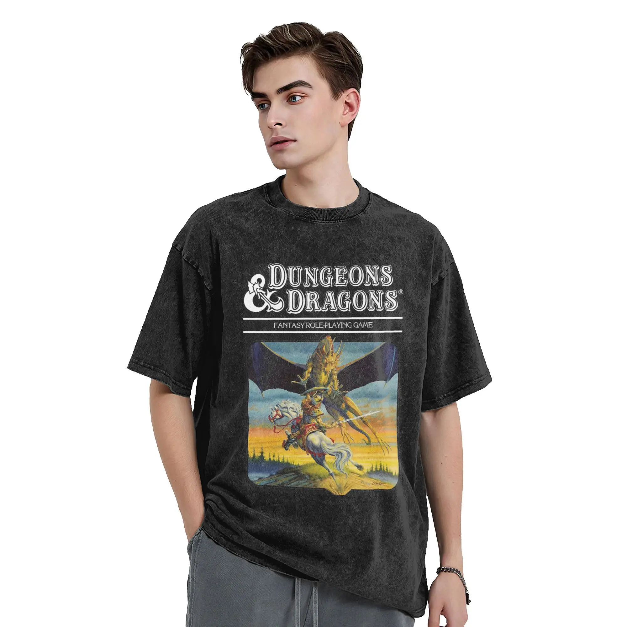 Dungeon And Dragon Expert Set Artwork Vintage Washed T Shirts Men Women's Cotton Novelty T-Shirt O Neck Short Sleeve Clothes