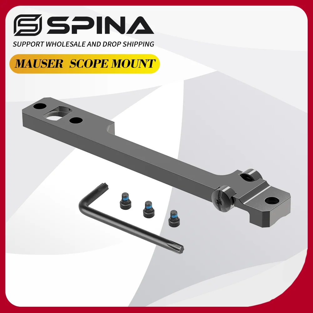 SPINA OPTICS Standard Mauser M98 Mounting System – 1 Piece, Gloss Black