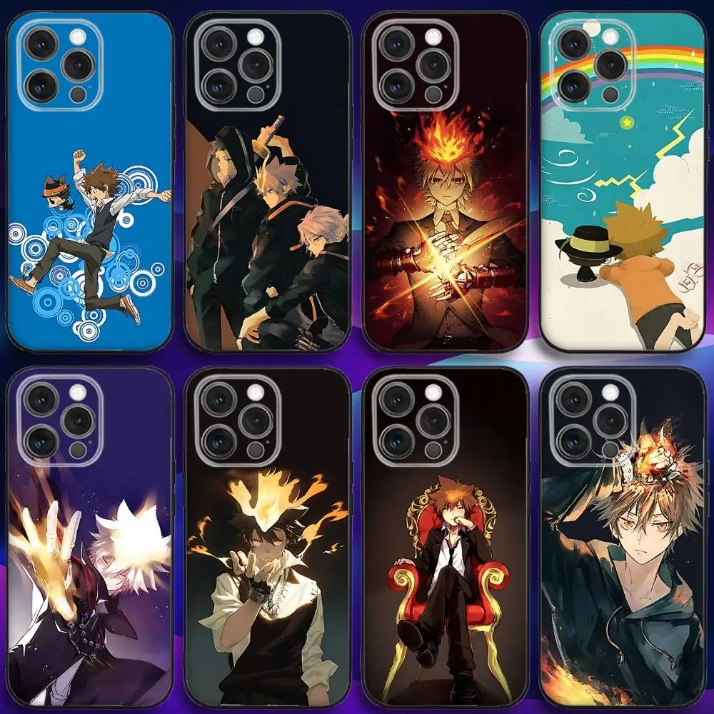 

K-Katekyo Hitman Reborn Phone Case For iPhone 17,16,15,14,13,12,11,Pro,Max,Plus,X,XS,SE4,E,Mini,Soft Black Case