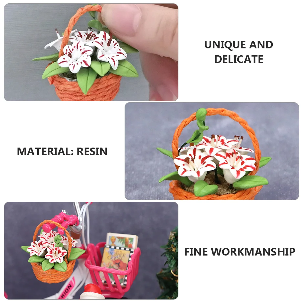 

1Pcs Miniature Lily Flowerpot Elegant Fake Plants Decor for Mini House Micro Landscape Scene Craft Display Artificial Bloom