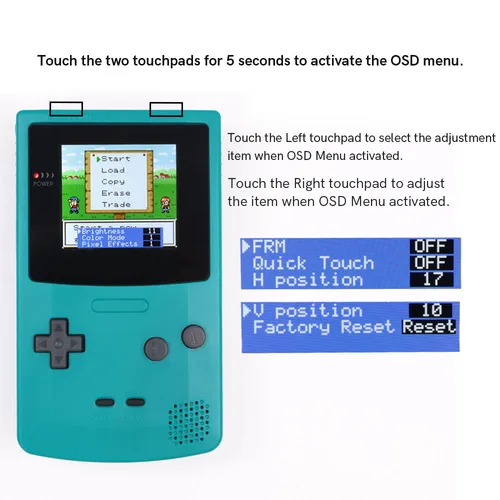 Imagen 2 del producto 2023 más nuevo Real Drop In 2,45 ""GBC Retro Pixel HD IPS retroiluminación LCD Kit para Gameboy Color GBC No necesita soldadura y carcasa de ajuste