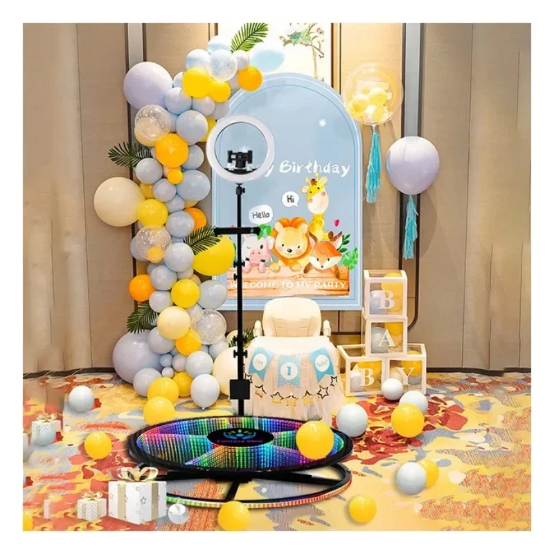 جديد كابينة تصوير زجاجية 360 مستودع الولايات المتحدة الأمريكية 68 سنتيمتر 80 سنتيمتر 360 كابينة فيديو 100 سنتيمتر مع حافظة الطيران #3