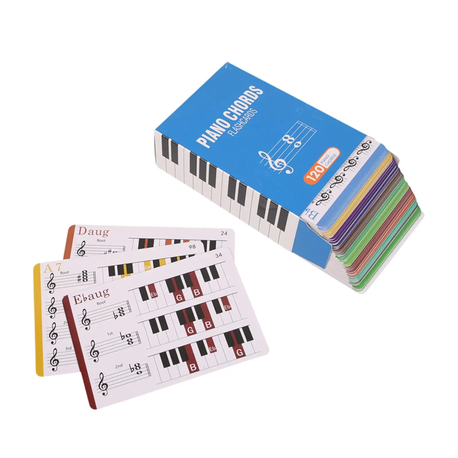 Piano Chord Flashcards pour adultes et enfants, dos Flashcards, intérieur du maire