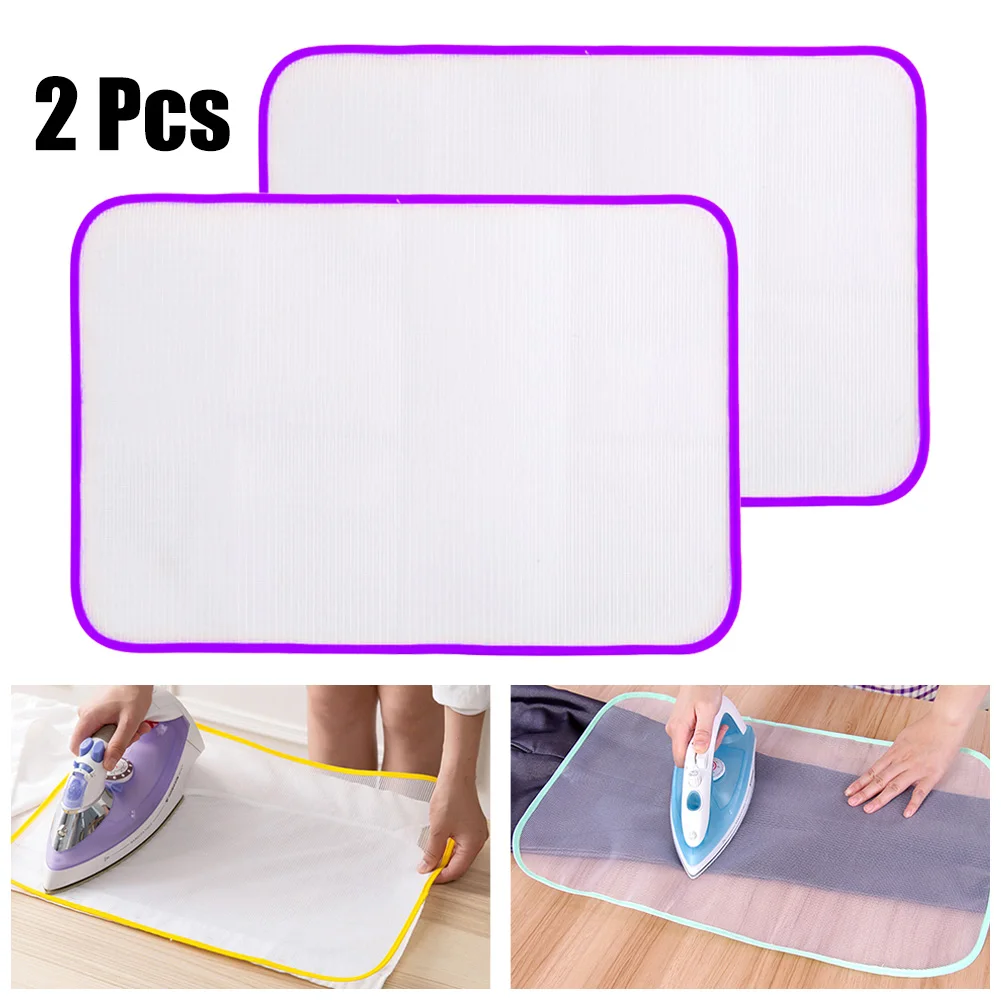 2x Protective Insulation Ironing Board Ironing Board Covers Mesh Net Ironing Cloth Protect Garment Reusable Random Colors