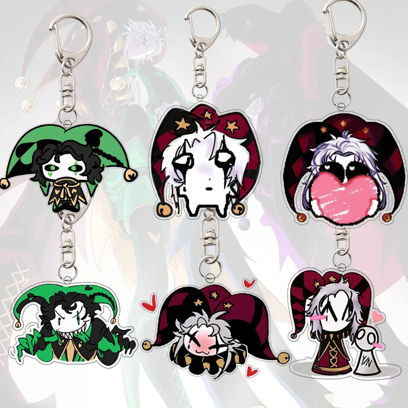 

Акриловый брелок-подвеска для сумки «Цирк Фриков»: Аниме-персонажи, клоун Пьеро, Харлейкен, эмоции, пиксельные персонажи, портативный брелок для ключей