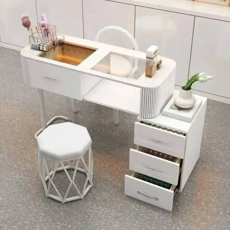 Modern Nail Table Nail Salon Simple Luxury Artist Manicure Table Wooden Storage Mesa De Manicure Professional Furniture
