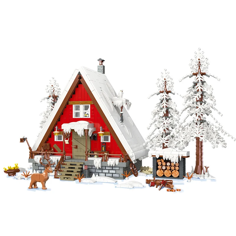 2355Pcs Santa's Cabin Building Blocks Christmas Santa Claus House City Street View Architecture Bricks Toys For Children Adults