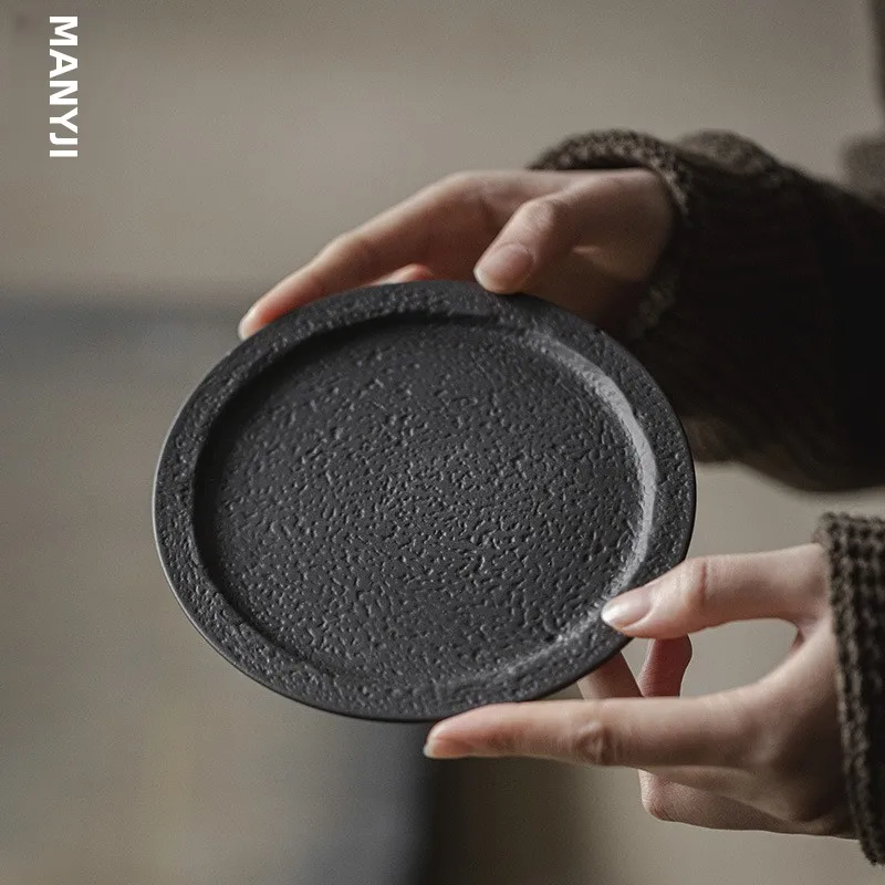 

Японский чайный сервиз в стиле Ваби-саби: тарелка для чая ручной работы, поднос для сухой пены, аксессуары для чайного столика