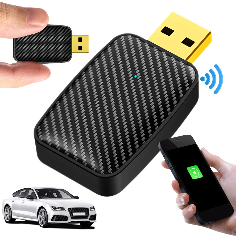 Wireless Carplay Android Auto Adapter Mini USB Dongle BT WiFi Plug and Play for OEM Wired Carplay Android Auto Car Models