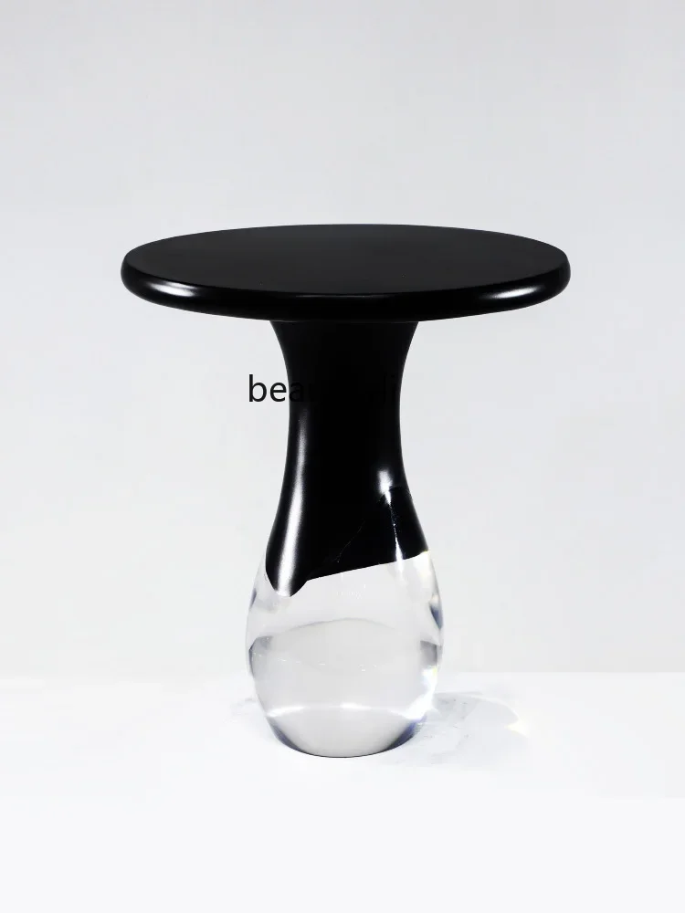 

Light Luxury Living Room Sofa Side Small round Side Table Transparent Resin Simple Modern Corner Table Home Balcony