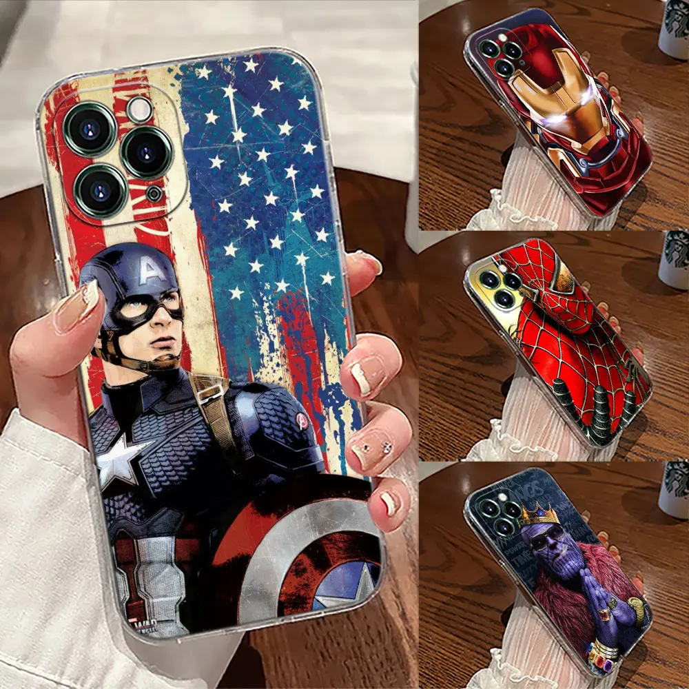 

Avengers Marvel Spiderman Ironman Phone Case For iPhone 17 Pro Max 17E 11 12 13 14 15 16 Pro Max Plus 17 Air 16E 7 XS Soft Cover
