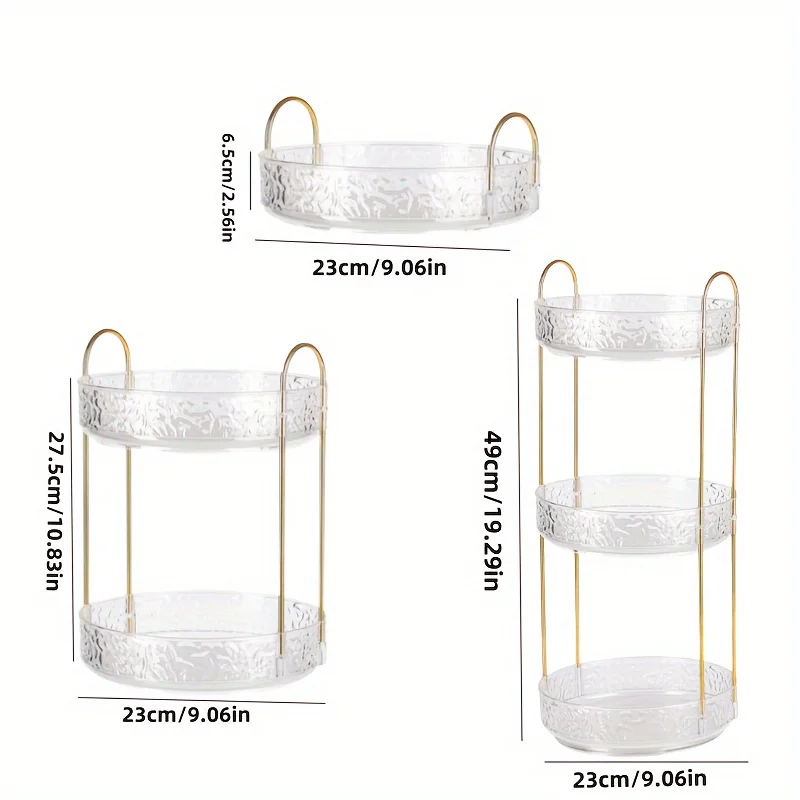 1Pc/Desktop Multi-Layer Rotating Cosmetics Storage Rack Desktop Dressing Table Skincare Organizer Rack