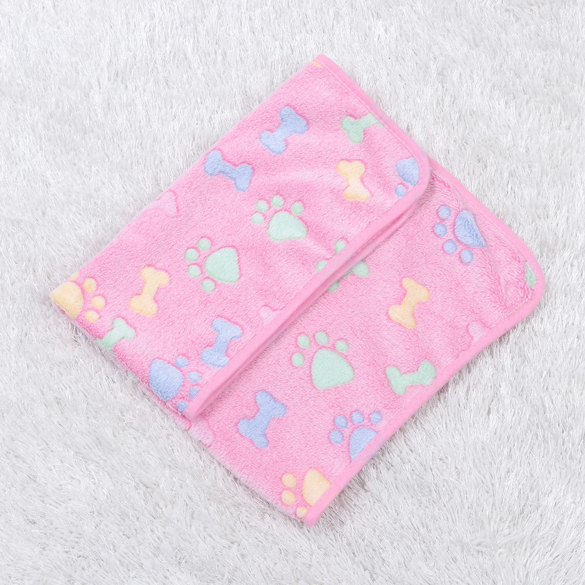 

1Pcs Pet Dog Carpet Small Bone Printed Blanket Cushion Sleep Mat Cozy Warm Pet Cushion for Travel 76x53cm Super Blanket