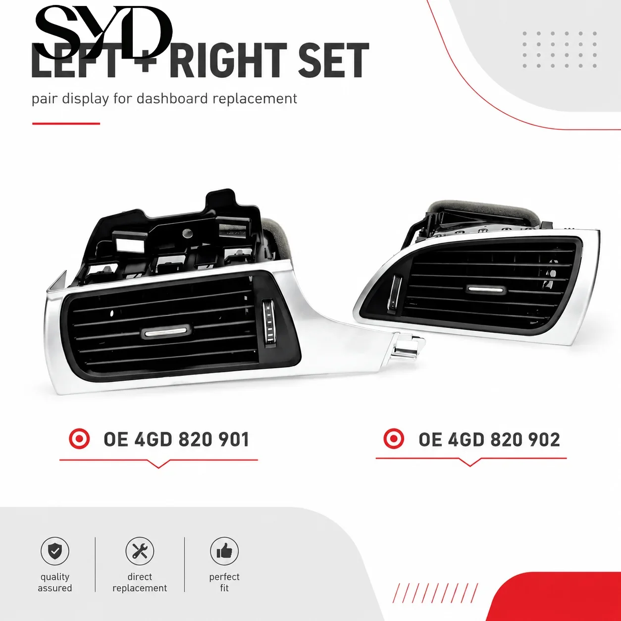 front-dashboard-ac-air-conditioning-vent-outlet-grille-louver-oe-4gd820901-direct-replacement-for-audi-a6-c7-2012-2018