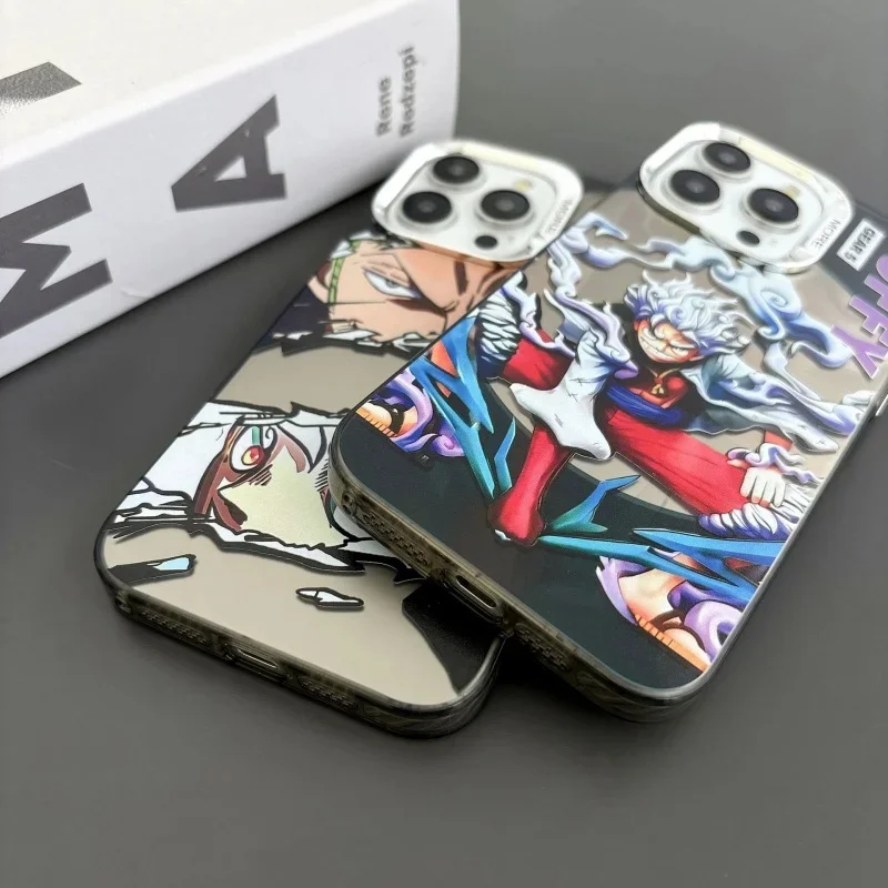Japan Anime One Piece Luffy Zoro Model Phone Case for iPhone 11 12 13 14 15 16 17 Pro Max Plus Air Fifth gear Luffy  Back Cover view 6