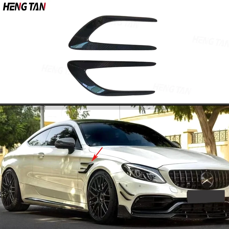 

Carbon Fiber Car Front Bumper Side Fender Air Vent Covers Trims Parts For Benz W205 C Class C63 AMG 4Door 2Door 2015-2017