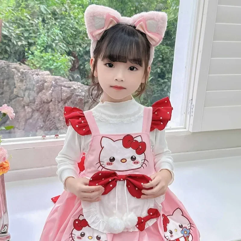 Hello Kitty Sanurgente Princess fur s for Kids, Cartoon Anime Girls, Bow Cute Lolita Skirt, Festival Cosplay Costume, Birthday Gift Party