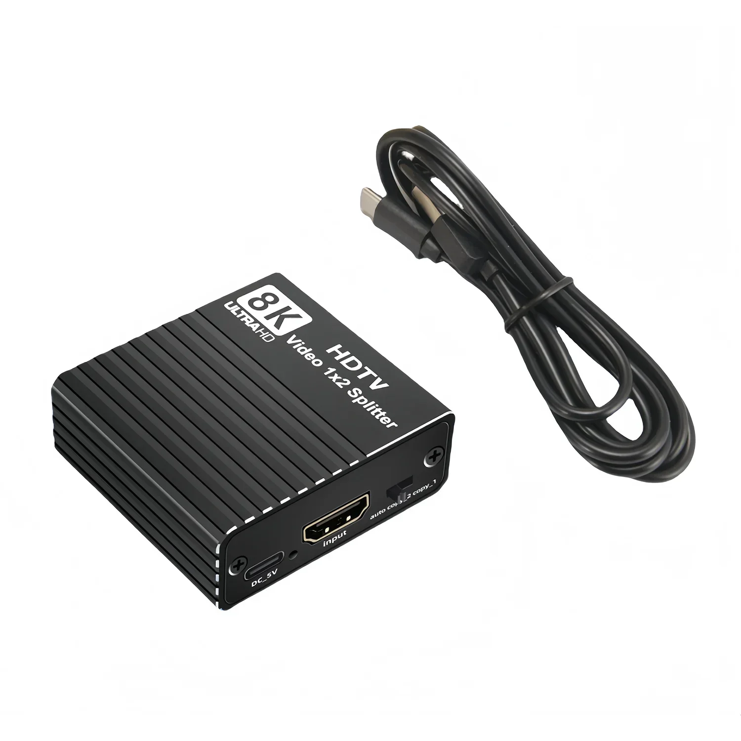 8K 1x2 Splitter 1 IN 2 Out Dual Display 1 To 2 HDMI Splitter 8K60hz 4K120hz 1080P240hz Video Distributor for PS5 PC Laptop To TV