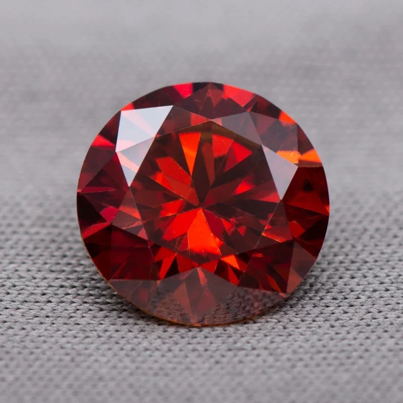 

Moissanites Stone Round Cut Garnet Color 3.0mm-11mm Eight Hearts and Eight Arrows Moissanite Diamonds Gemstones Certificate