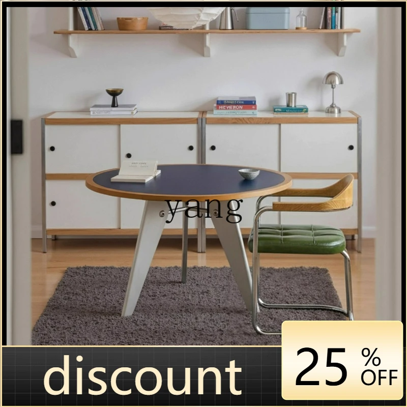 

LTT dining table Bauhaus retro round dining table dopamine round table small apartment medieval