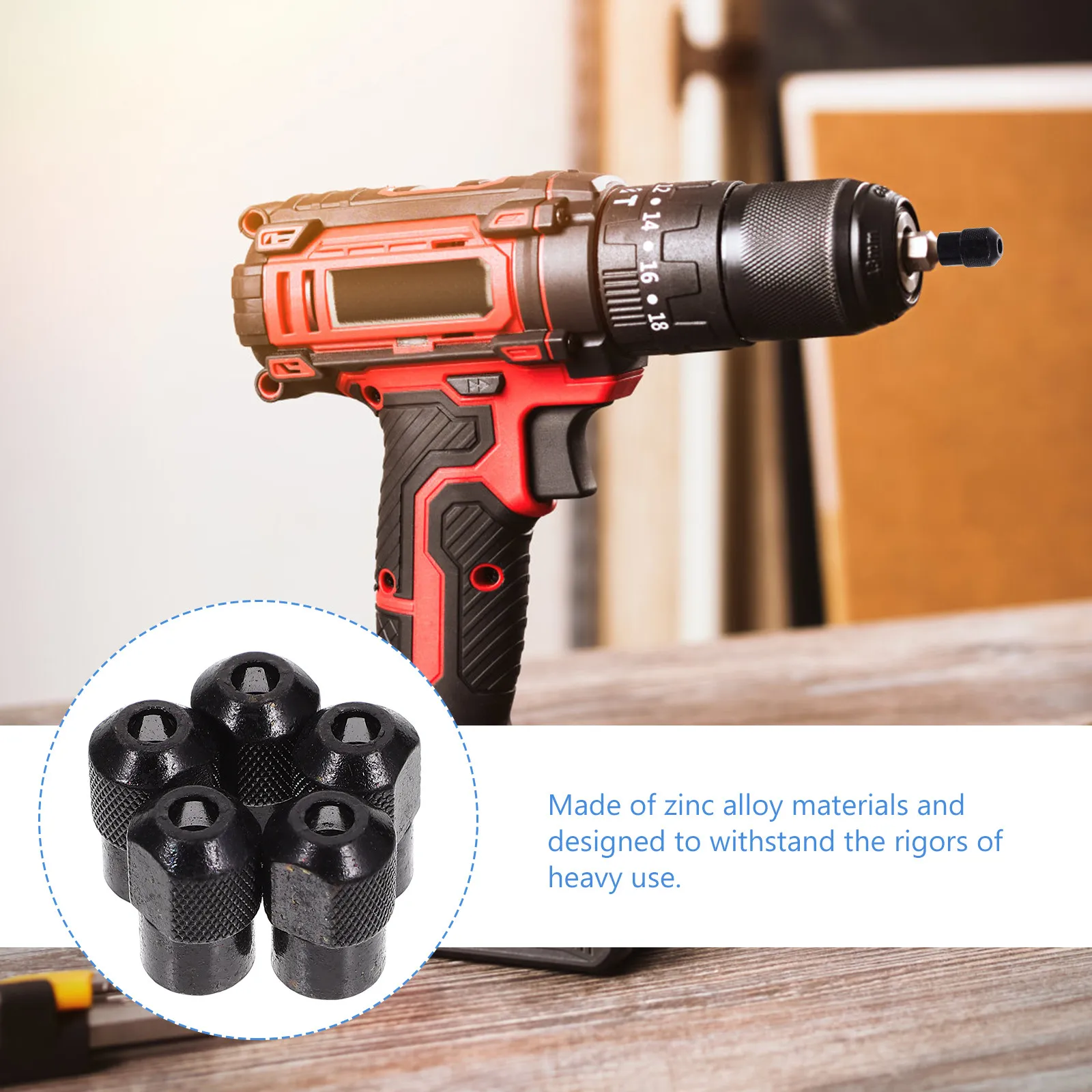 5 Pcs Electric Grinding Chuck Nuts Grinder Wrench Shaft Attachments Quick Release