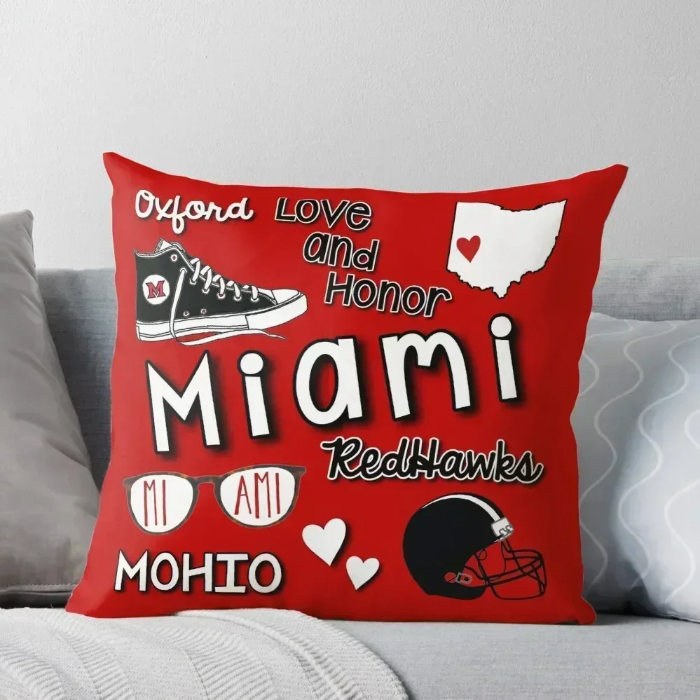 

Miami University of Ohio Throw Pillow Luxury Cushion Cover Luxury Sofa Cushions autumn pillowcase pillow